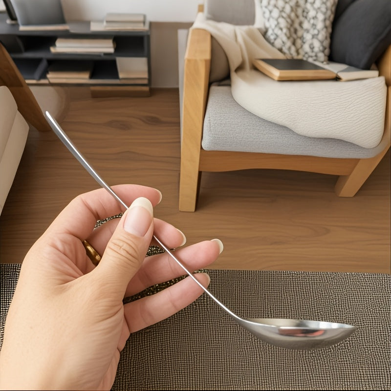 4-Piece Elegant Stainless Steel Soup Spoon Set – Long Handle, Durable & Multi-Purpose – Perfect for Hot Pot, Congee – Ideal Choice for Home, Restaurant & Food Trucks