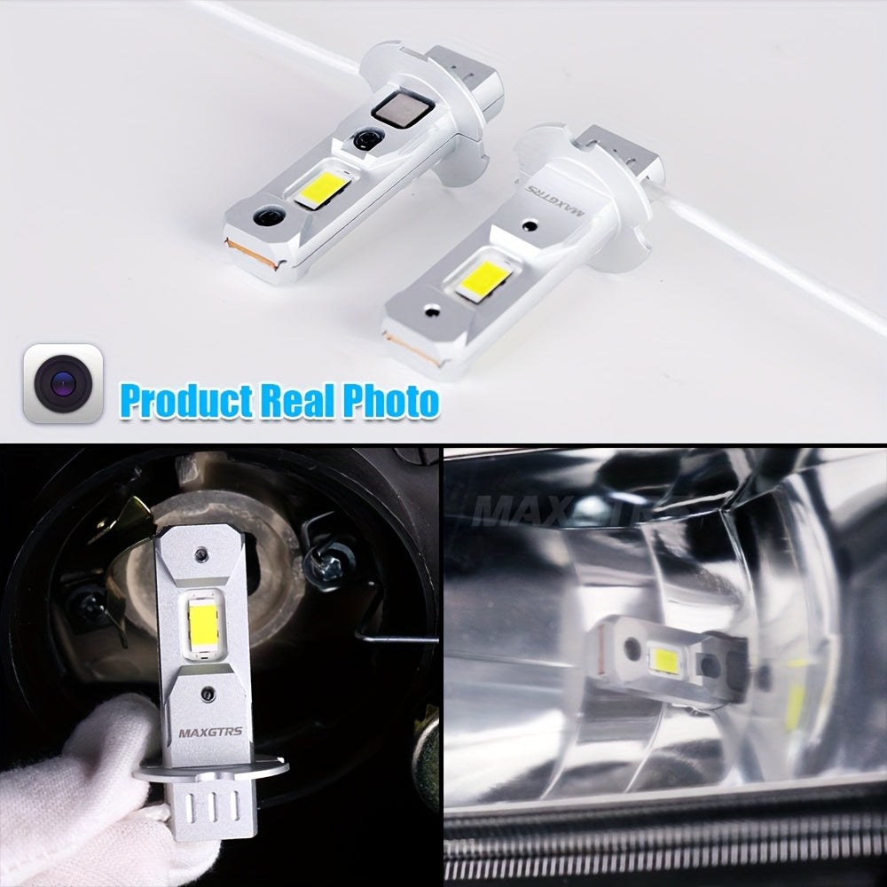 2-Pack H3 LED Bulbs Canbus Fanless High Beam 6500K White 3000K Yellow Car Truck Fog Light Driving Light DRL 12V/24V