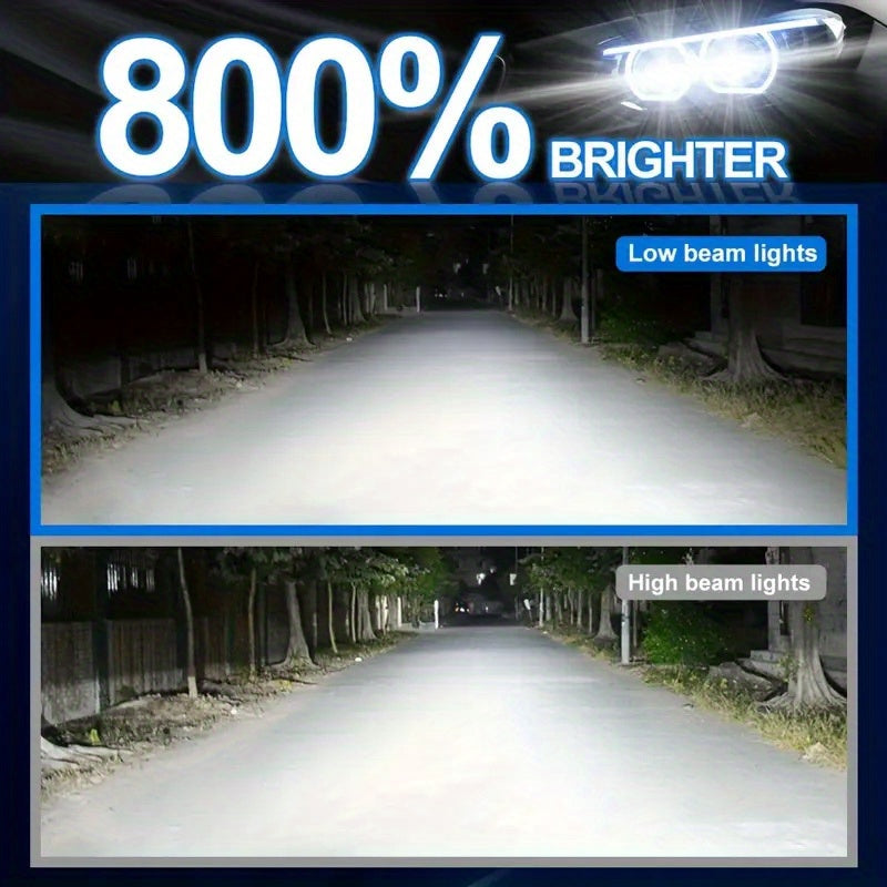 2Pcs H1 H7 H11 9005 9006 9012 H4 H13 9007 9004 LED Car Headlights, Bright 3570 CSP Chip 6000K White 50000 Lumens 200W High/Low Beam Fog Light Fast Heat Dissipation Plug-and-Play, Headlight Replacement