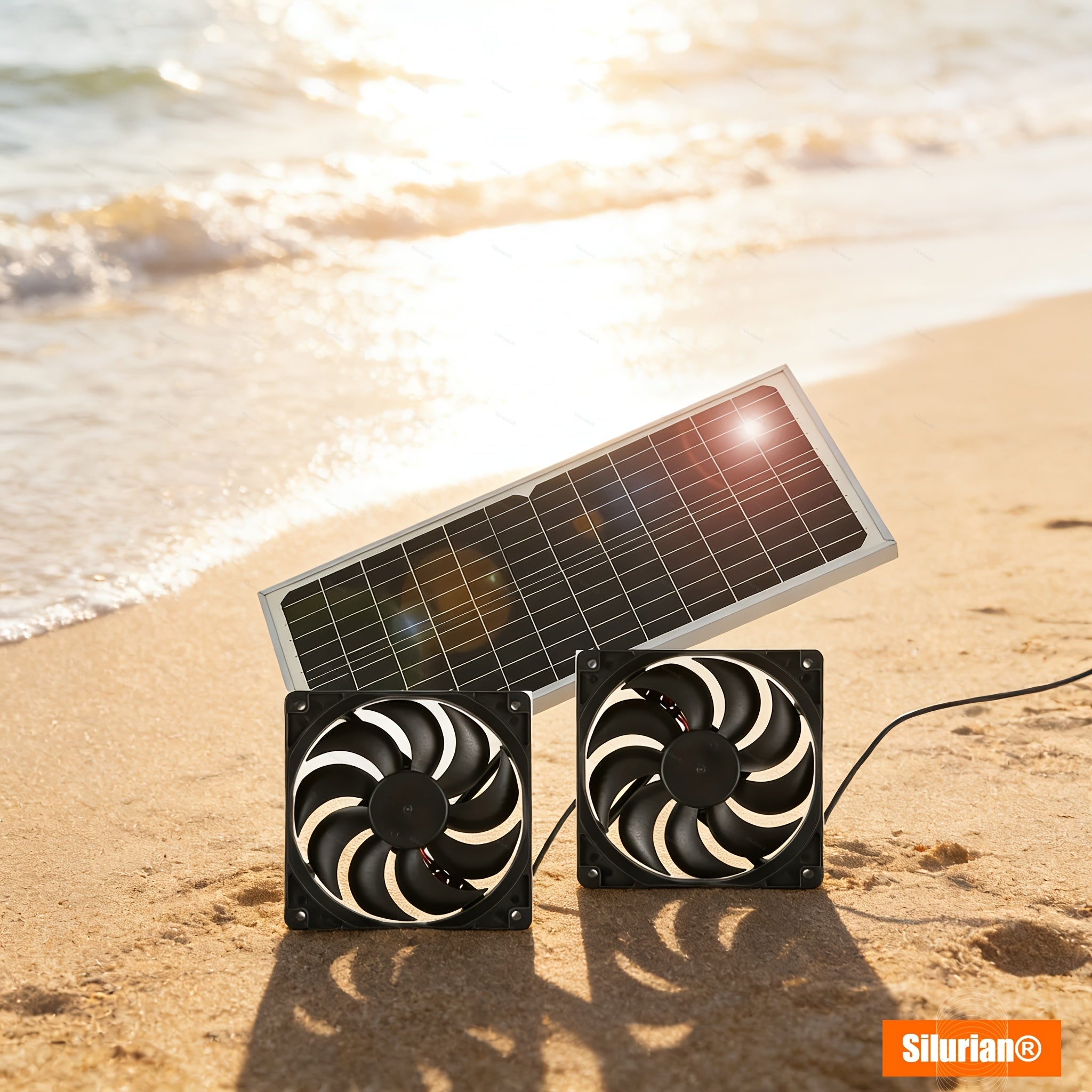 Solar Powered Electric Ventilator with One Solar Panel and Dual Fans, Battery-Free Outdoor Air Circulation Exhaust Fan Set, Ideal for Chicken Coop, Greenhouse, Shed, Pet House and Window Use