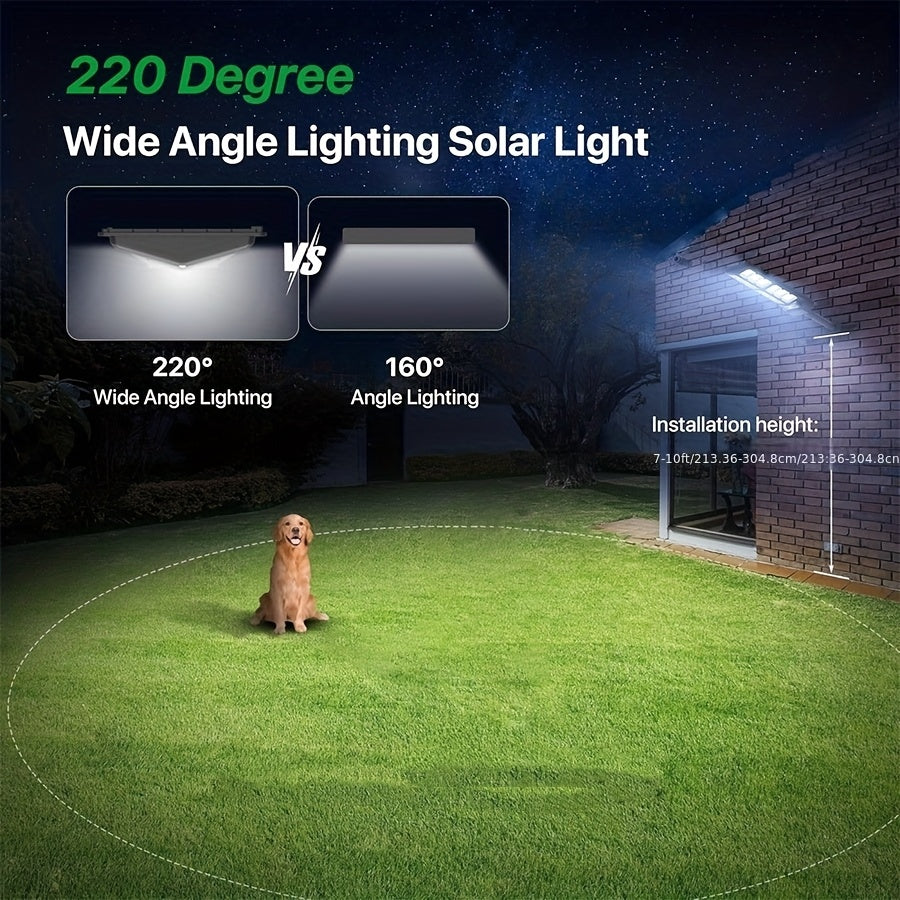 1 LED Solar Street Light, Outdoor Parking Lot Light, Garden Solar Lighting (Dusk to Dawn), Wide Angle Motion Sensor and Remote Control Function, Perfect for Courtyard Garden, Patio, Road Lighting