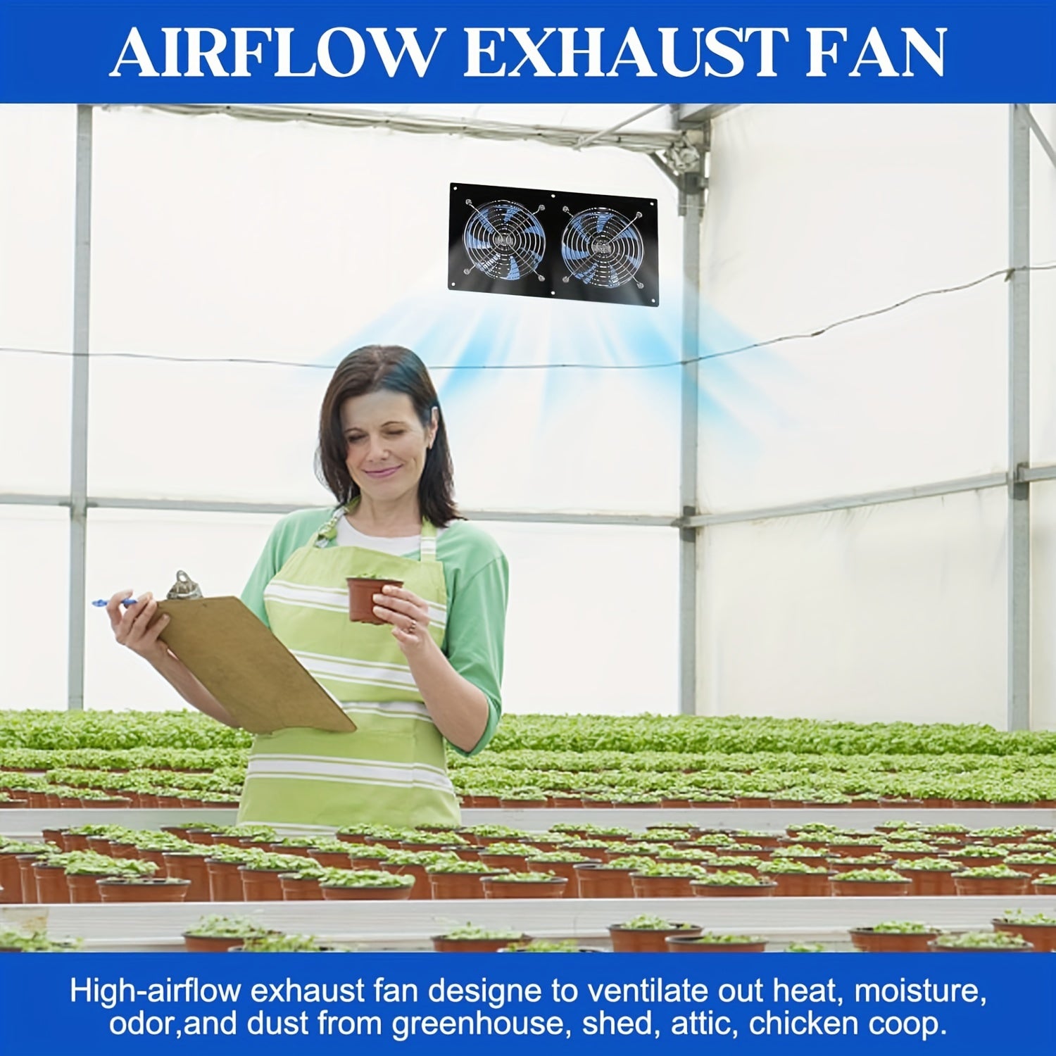 Solar Fan, Solar Exhaust Fan / Greenhouse Solar Fan / Solar Fan for Attic, Shed, Barn, Chicken Coop and Dog House (15W Solar Panel + 2Pcs Solar Exhaust Fan)