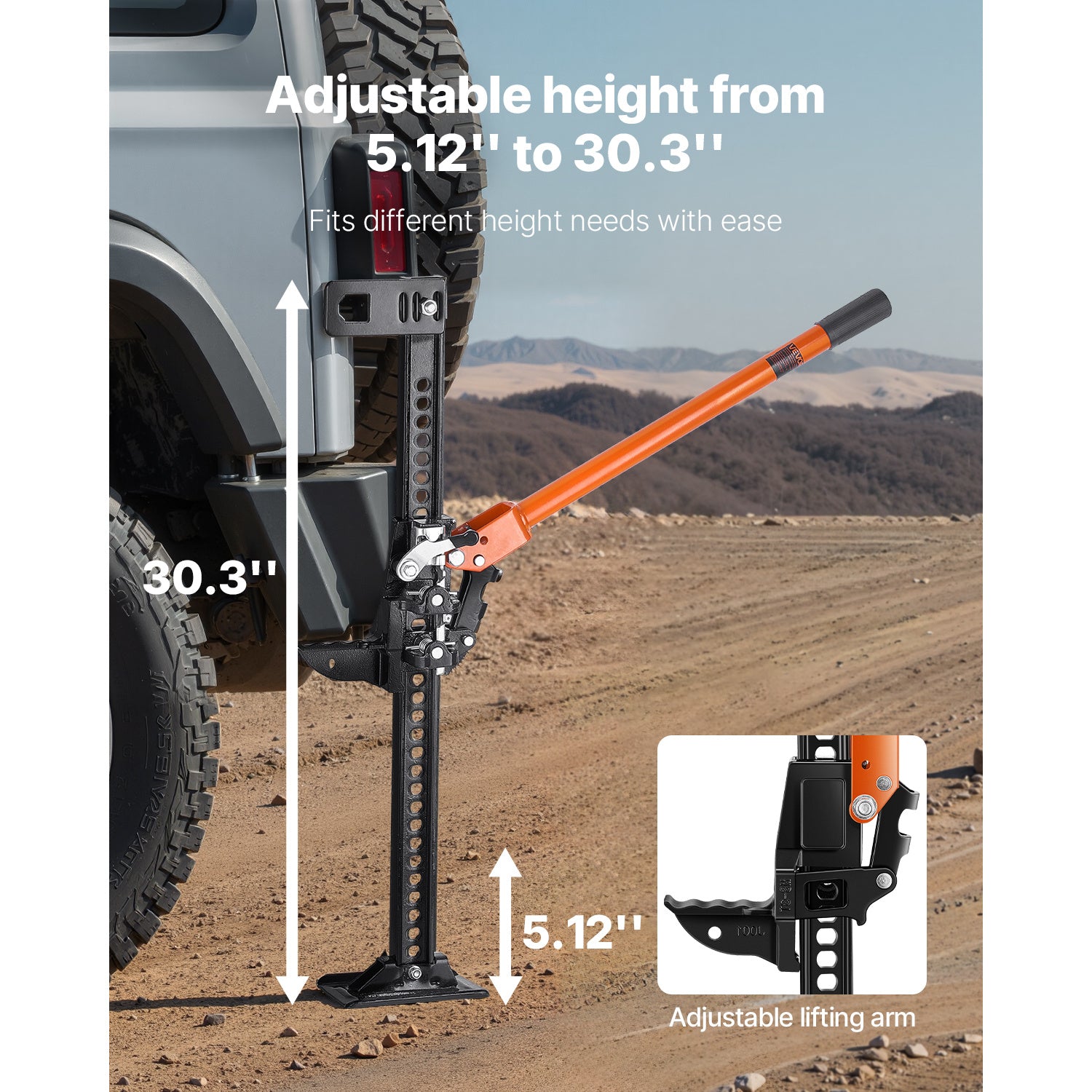 VEVOR 34/36/42 Inch Off Road Farm Jack Hoist, 7000 lbs Heavy Duty High Lift Tractor Vehicle Winch