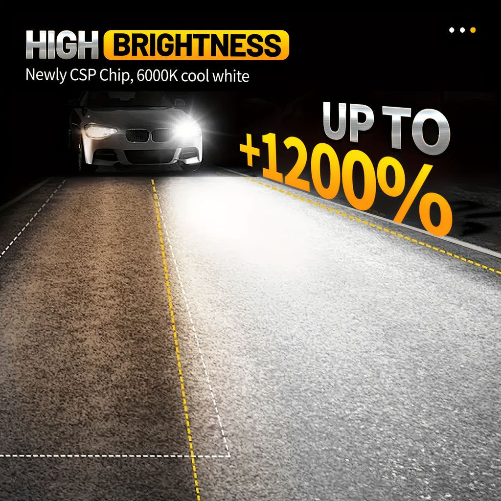 2-Pack 220W H7 H4 H11 LED Bulbs 9007 9008 H13 LED Lights Compatible with H1 H3 HB3 9005 HB4 9006 9012 12V 24V LED Headlight Bulbs 6000K
