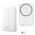 5000mAh Slim -Compatible Portable Charger - Wireless Power Bank with 15W PD USB-C, Compact Design for iPhone 16/15/14/13/12 Series & More, Rechargeable Lithium Polymer Battery, Sleek White Finish, iPhone Battery Case | Modern Accessory | Highquality Conne