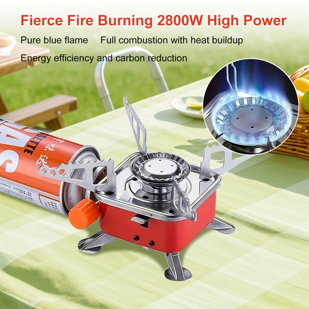 Portable Windproof Folding Stove - Lightweight & Compact Camping Stove with Adjustable Flame, Ideal for Backpacking, Hiking, Picnic & Home Emergency - Essential for Solo & Group Camping
