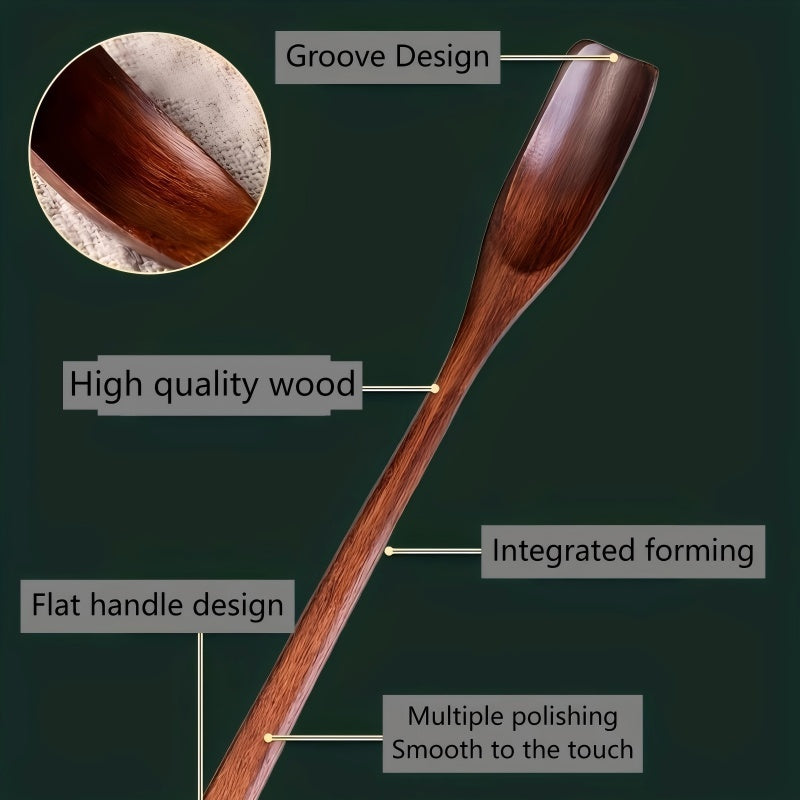 5 Long Handle Coffee Spoons, Wooden 7.8-Inch Coffee Spoons, Long Handle Stirring Spoons, Tea Spoons, Ice Cream Spoons – Unique Style Long Handle Spoons, Premium Wood – Ideal for Stirring – Perfect for Wedding Gift Baskets