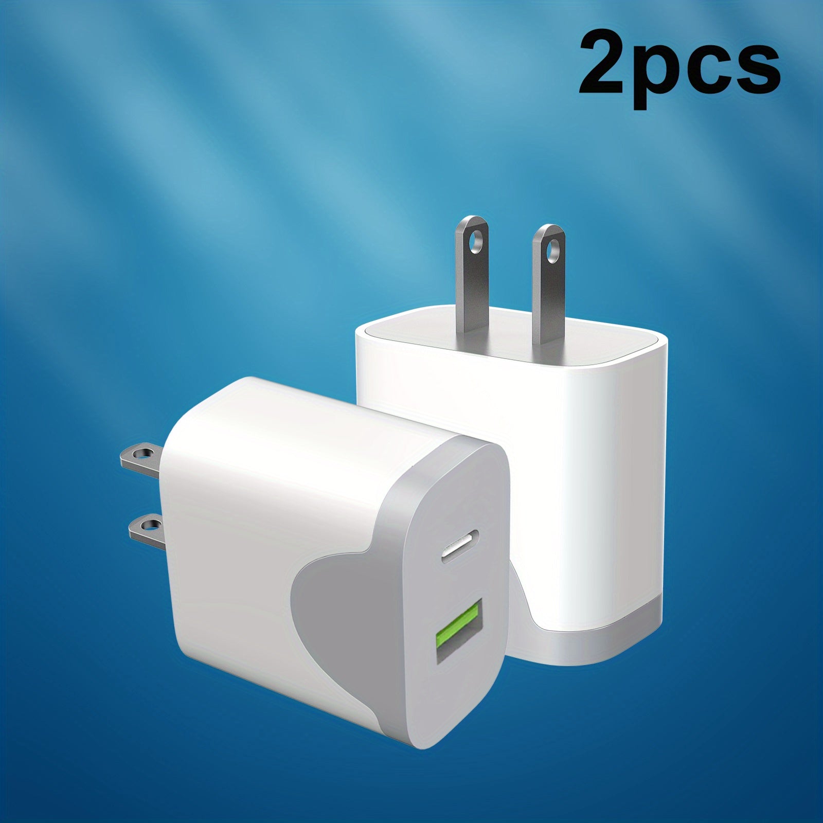USB C Dual Port Wall Charger Block, for lPhone 16/ 15 Charger USB C Wall Charger Adapter +USB A Quick Charging Brick Plug