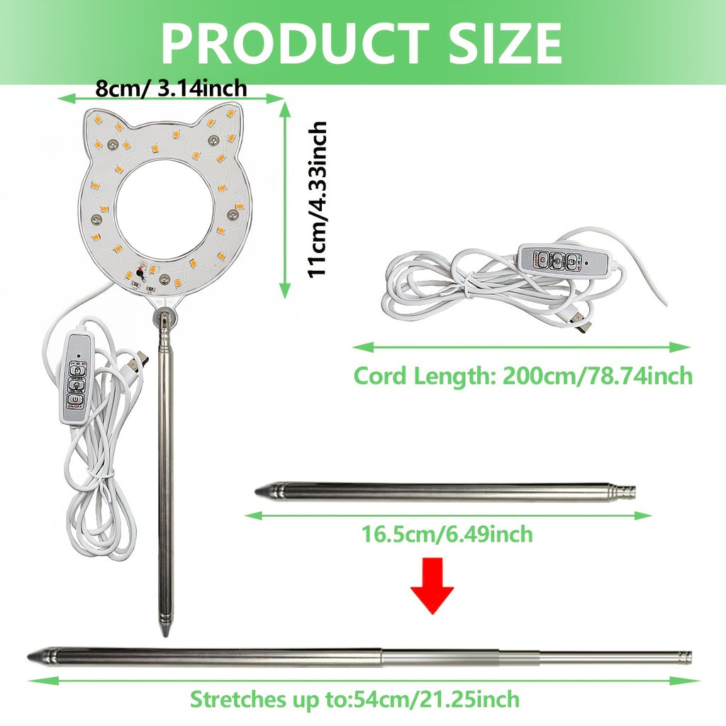 1/2 Pcs Indoor Full Spectrum Plant Grow Light, 5V USB Desktop Grow Lamp, 4 Dimming Levels, 2/4/8H Timer, Cute Mini Plant Grow Light