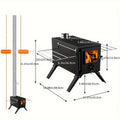 Portable Stainless Steel Folding Outdoor Camping Stove, No Power Source or Magnesium Stone Needed, Suitable for Tent Use