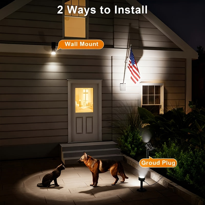 Outdoor Solar Spotlight Set, Available in 1/2/4 Packs, Landscape Light, Equipped with 18 LEDs, IP44 Waterproof Rating, Smart Light Sensor Function, Perfect for Outdoor Decoration in Courtyards, Gardens, Lawns, Walkways and Furniture Design