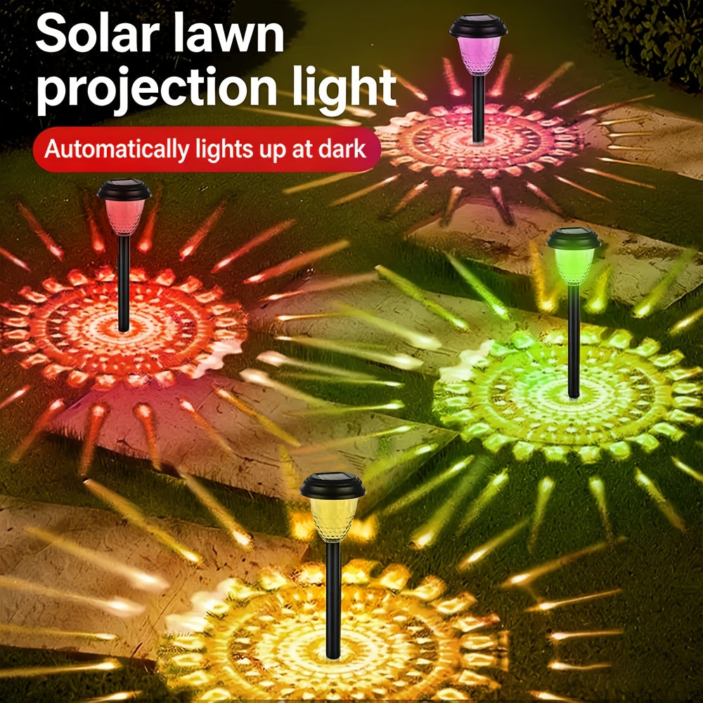 Solar Outdoor Light, 10-Piece LED Solar Light, Outdoor Waterproof Color Changing Pathway Light, Mandala Lamp Shade Garden Decoration, Suitable for Lighting Your Garden, Landscape, Path, Courtyard, Patio, Driveway, Party Atmosphere