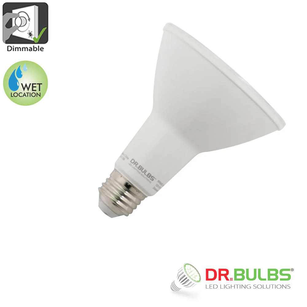 6-pack PAR30 long neck 11W (75W equivalent) 3000K soft white dimmable LED bulb, waterproof