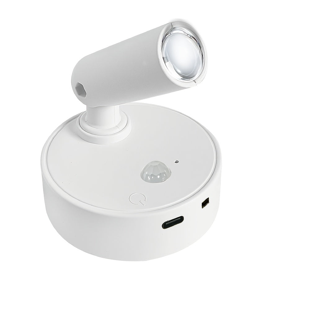 Rechargeable color LED spotlight | Indoor color-changing wall light with fixed light color switch, detachable lamp, motion sensor control, plastic lampshade | Perfect for plants, murals, display decoration, home parties, festive atmosphere
