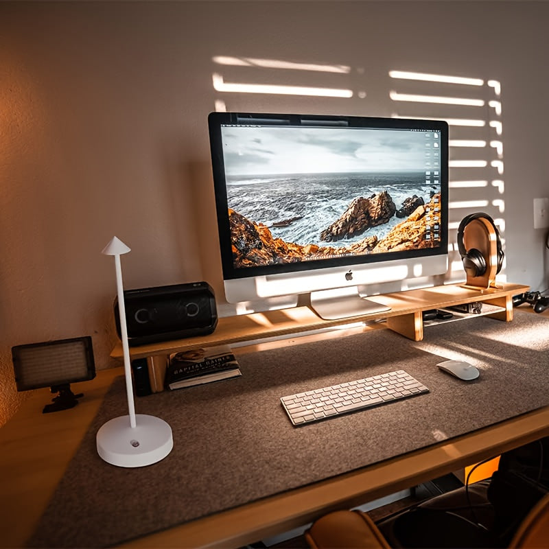 2pc rechargeable ambiance wireless smart table lamp, portable LED battery-powered USB desk light, 3-level brightness adjustable bedside night light, suitable for restaurant and outdoor scenes