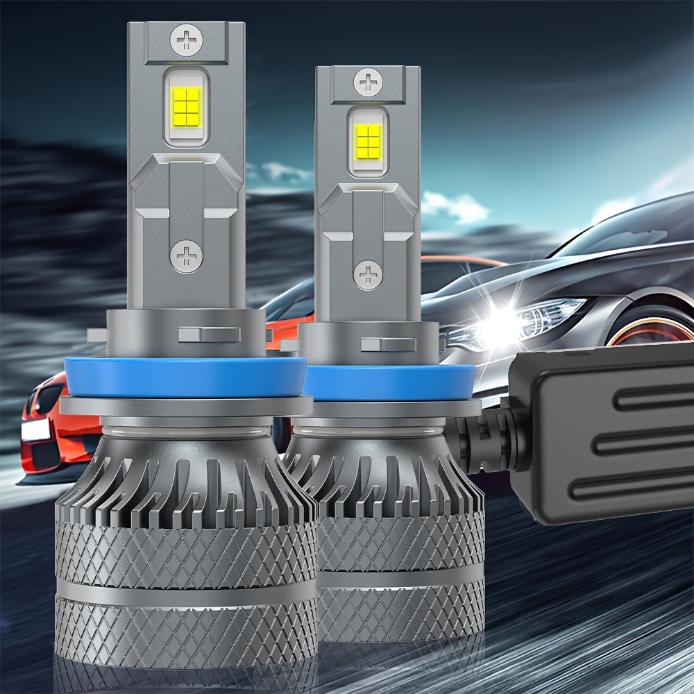Automotive 2PCS LED Car Lights - H4/H7/H1/H11, 9005/9006/9012 - 29800LM, High/Low Beam, 6500K Cool White Light, Car Headlights, Fits All Cars, Ultra-High Cooling Fan, Plug-and-Play, No Battery