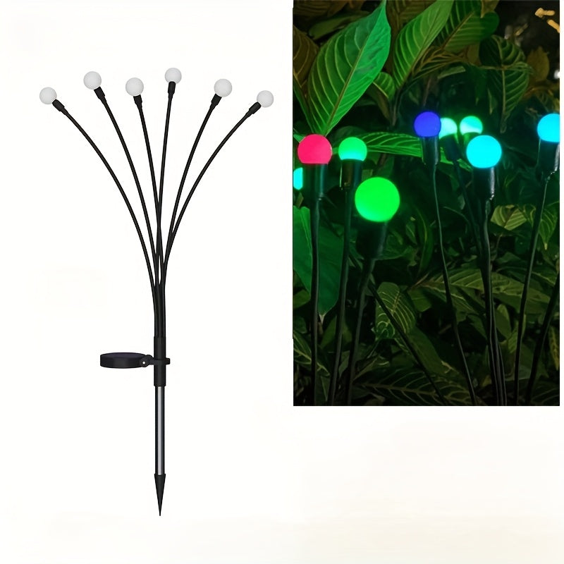 olar Firefly Light with 10/8/6 LEDs, IP54 Wind-Driven Lawn Light, Courtyard Garden Ground Light, Ambient Camping Light, Garden Decoration, Lawn Accent, Whimsical Lighting, Solar Light, Durable Plastic, LED Lawn Light, Wind Light