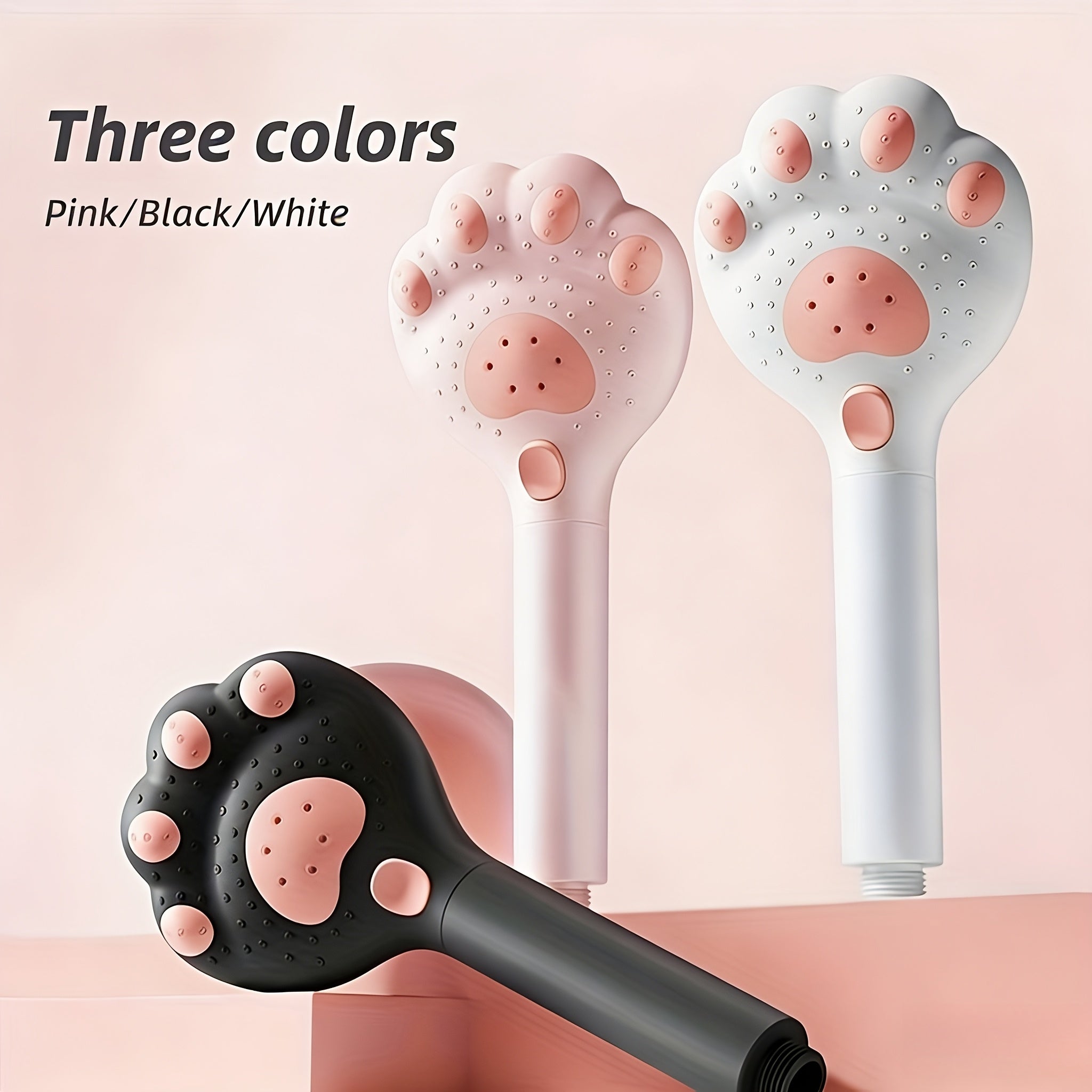 1 Adjustable Handheld Showerhead, Claw-Shaped Design, 3-Speed Massage, for Bathroom, Wall-Mounted & Hanging, Plastic Material, Shower Use Only