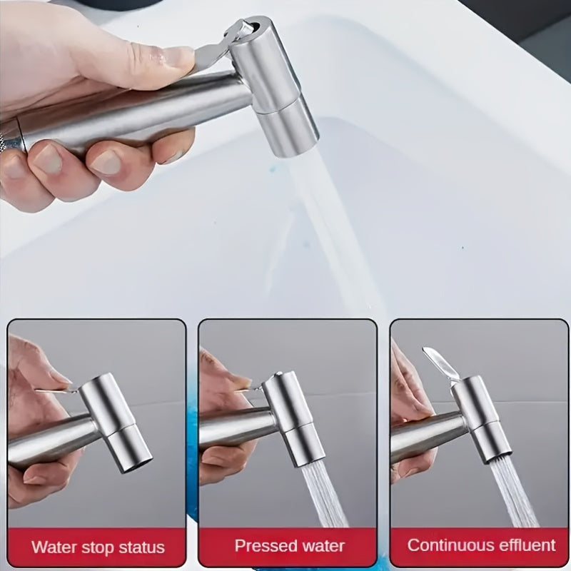 Heavy Duty 360° Swivel Handheld Shower System with 78" Extension Hose & Dual Control Valve - Wall Mount Self-Cleaning Shower Head & Bidet Sprayer, No-Drill Installation (No Drilling Needed) - Metal Bath/Shower Accessories for Shower Use Only