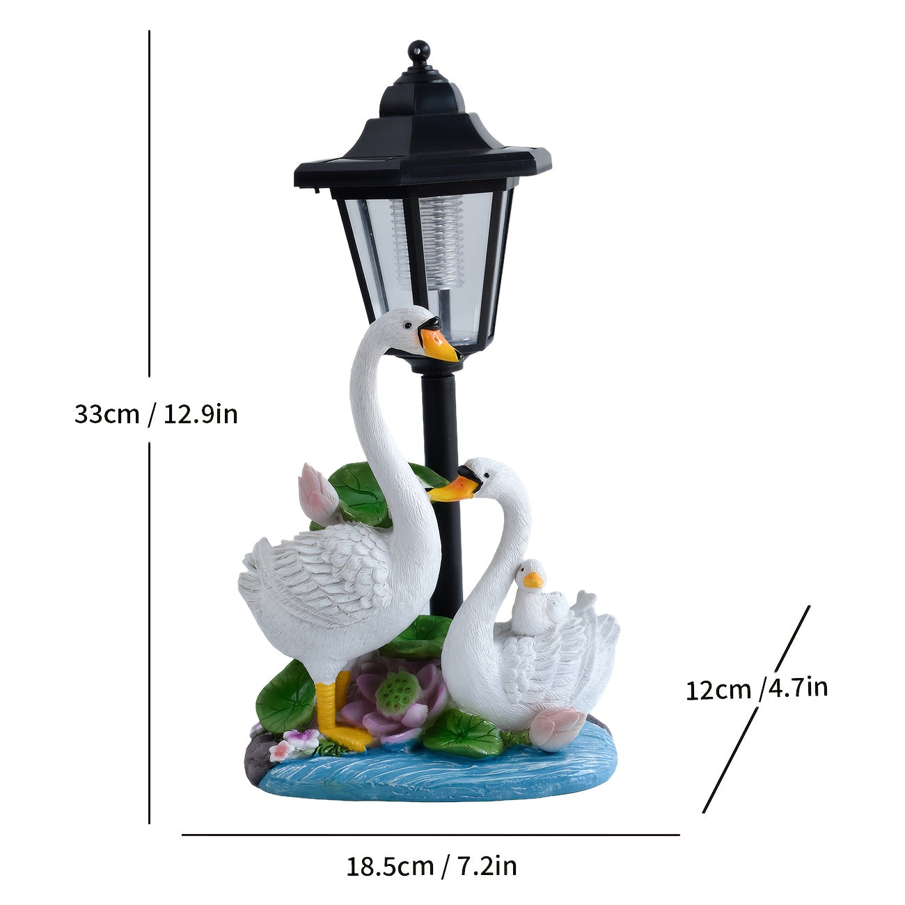 Outdoor Courtyard Resin Swan Family Solar Light Statue Decoration, Garden Villa Landscaping Night Light, Corridor Pathway Warm Sculpture Light, Solar Powered Home Decoration, Perfect Christmas Thanksgiving Gift for Friends