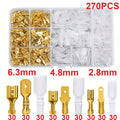 270/360-Piece 2.8mm 4.8mm 6.3mm Plug Spring Female/Male Spade Cold Crimp Terminals with Transparent Insulating Sleeve Connectors – Car Speaker Wire Connector Kit