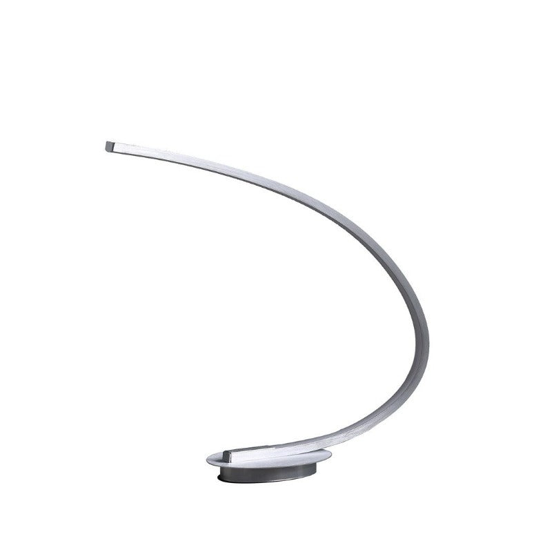 16-inch Eli brushed nickel LED curved tube desk lamp, without separate lampshade