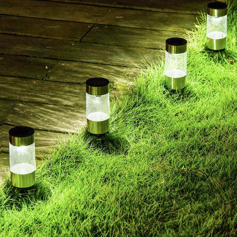 4-Pack Outdoor Solar Waterproof Light, New LED Landscape Light, Durable Solar Security Light, IP44 Waterproof, Suitable for Sidewalk, Courtyard, Garden, Driveway (Cool White/Warm Light)