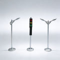 3pcs Miniature Traffic Light & Street Lamp Model Set, Dollhouse Simulation Street Scene Ornament, Signal Light for Sand Table & Architectural Scene Accessories