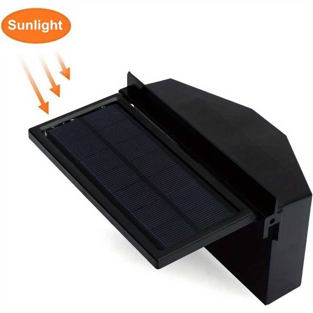 Solar Powered Universal Car Window Fan, Odor Eliminator (Black)