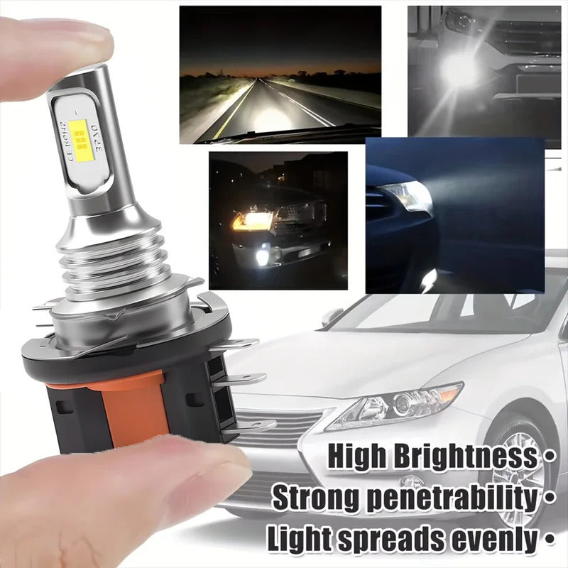 2 只装 H15 LED 日间行车灯 远光灯泡 715 型 超亮白光 6000K 升级款灯泡 12V