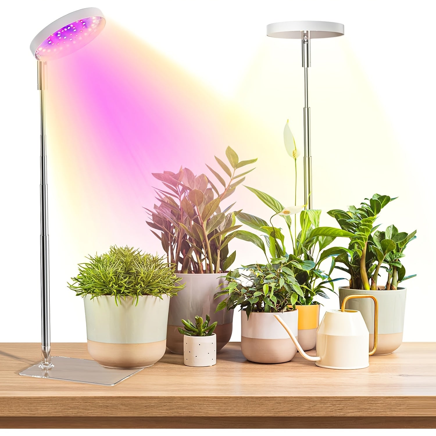 Full Spectrum Indoor Plant Grow Light, 48 LED Plant Lamp for Indoor Plants, 2 Installation Methods, 3 Optional Spectral Modes, 3/9/12H Timer, 10 Dimmable Brightness Levels