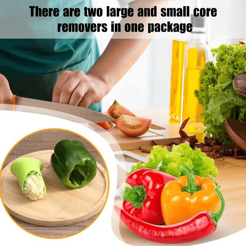 2Pcs Pepper Seed Remover, Plastic Jalapeño Core Remover, Multifunctional Household Chili Deseeder Kitchen Tool