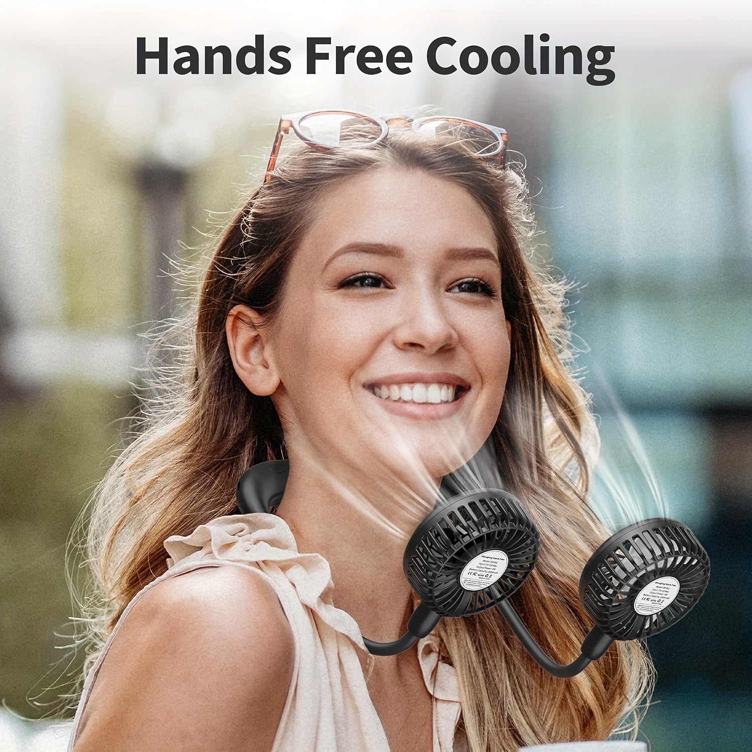 Upgraded Portable Neck Fan, Foldable Hands-Free Wearable Hanging Neck Fan, 360° Rotation Ultra Quiet Strong Airflow Head Cooling Fan with Long Battery Life, Ideal for Sports Office Home Outdoor Travel