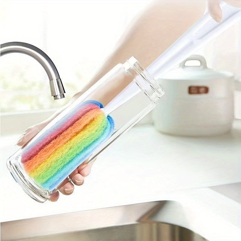 1PC Hanging Multicolor Kitchen Bottle Cleaning Brush, Long Handle Cup & Baby Bottle Brush, Hardened Bristles Effective Stain Removal, Durable Design