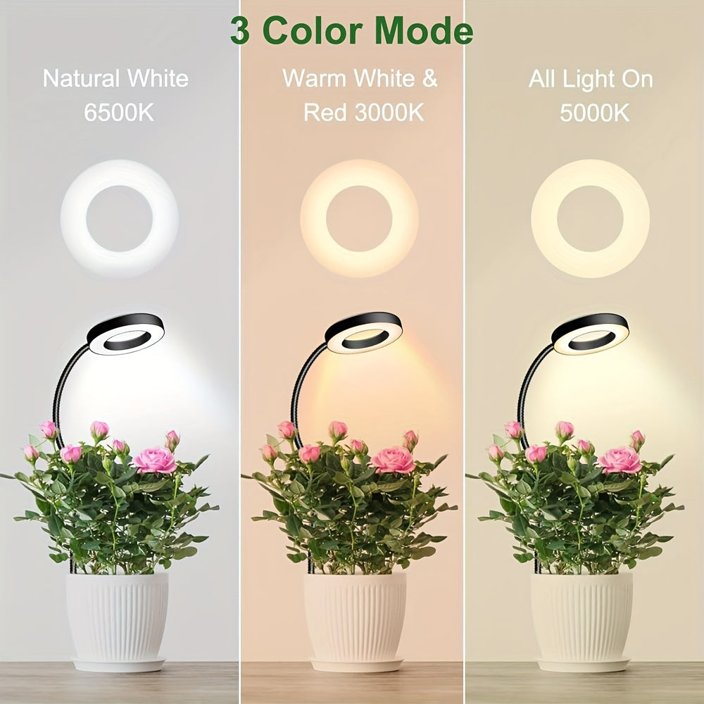 Indoor plant grow light, full spectrum plant light, suitable for indoor plants, height adjustable, 10 brightness levels, automatic on/off timer (3/9/12 hours), suitable for indoor plants and potted plants