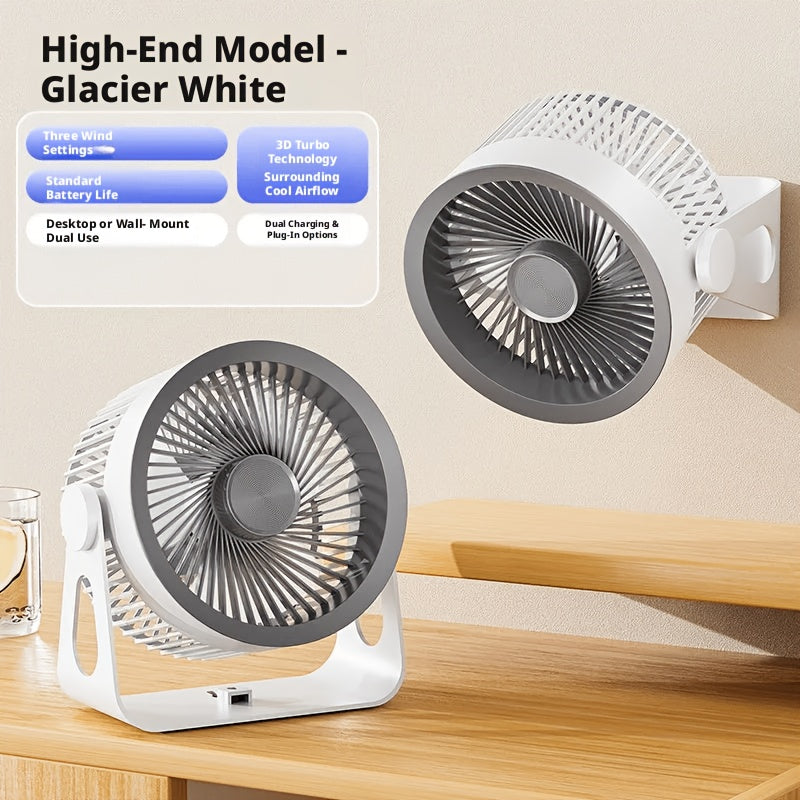 Stay Cool & Comfortable Anytime, Anywhere: 2026 Portable USB Air Circulation Fan, Ultra-Quiet, Strong Wind, Desktop & Wall-Mount Dual Use