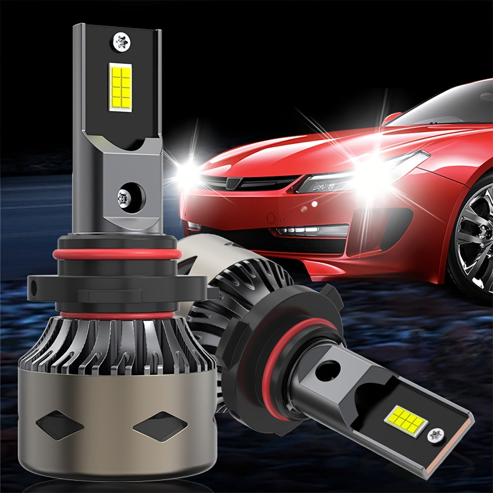 2 Plug-and-Play Car Headlights, Compatible Models: 9005/HB3-B039/H4/H7/H1/H4/9003/HB2/H11/H18/H16/9006/9012, 6500K Color Temperature, 360° Beam Angle, 25000 Lumens 200W, 600% Brightness Increase