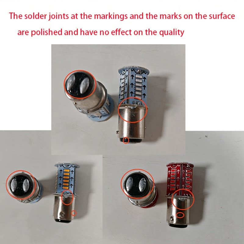 4 Pack High Brightness Red Yellow White LED Car Bulb 1157 Bay15D P21/5W S25 G18 with 30 Pieces 4014 LED Beads, Suitable for Automotive LED Bulb 12V, Battery Not Included