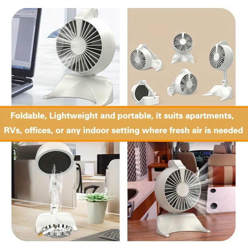 Foldable Portable Range Hood – 3 Adjustable Speeds for Exhaust & Smoke Purification – Cordless Operation, Compact Design, Ideal for Indoor Cooking, BBQ, Hot Pot, Grill – Compatible with -C/-A, Compatible with Smartphone