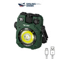 SMILING SHARK Upgraded Rechargeable LED Flashlight & Work Light 7-Color COB Magnetic Light Power Display Portable Bracket for Camping Emergency Barbecue Outdoor Hiking Activities