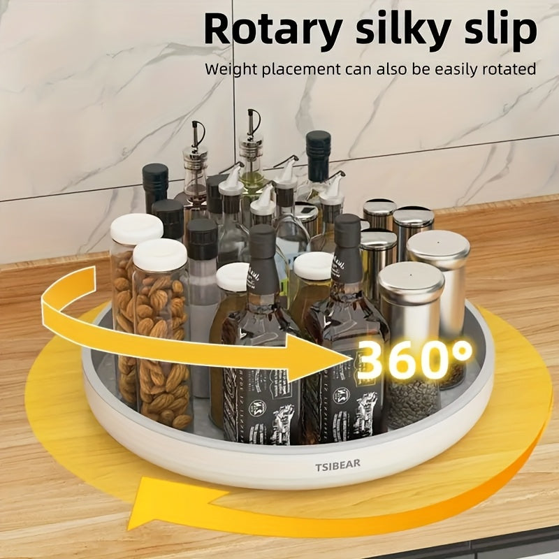 1-Piece Storage Tray, Single-Layer Rotating Seasoning Bottle Organizer Rack – Multi-Functional Round Rotating Storage Stand for Home – Suitable for Kitchen