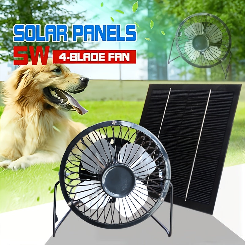 WEIHAOXI 1pc Outdoor Solar Fan with Detachable Solar Panel - Ideal for RV, Camping, Car & Attic Ventilation. This Quiet Solar Fan is Perfect for Cabins, RVs & Pet Shelters.