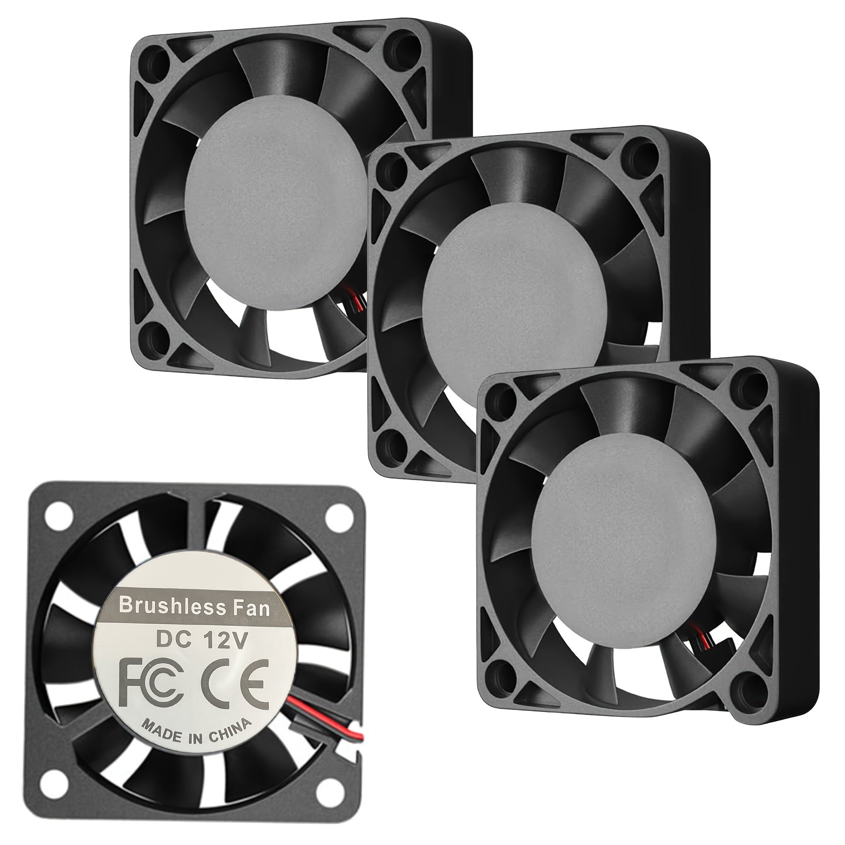 CLELO 4-Pack Mini Cooling Fans for 3D Printers – Brushless DC, 12V/24V, 2-Pin Connector, Ideal for Industrial Use