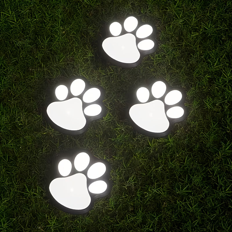 Outdoor Ground Light Designed for Pet Lovers: IPX4 Waterproof, 16-Piece Solar LED Dog Paw Print Light Set, Automatic On/Off Function, Perfect for Garden, Walkway, Indoor Decoration and Four Seasons Home Decoration Gift