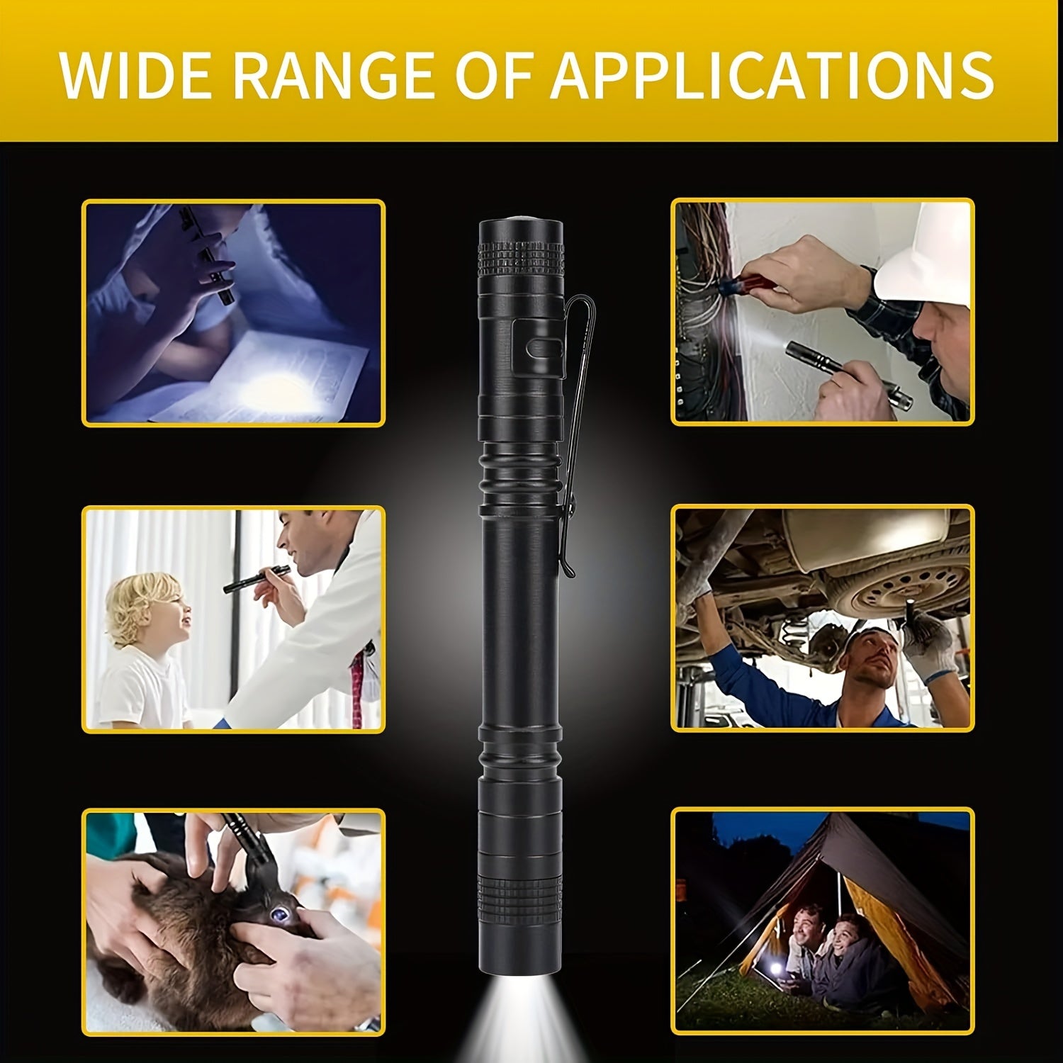 10pcs Mini Portable LED Pen Light, Ultra-Bright Handheld Flashlight, Pocket Flashlight for Camping & Outdoor Emergencies (AAA Batteries Not Included)