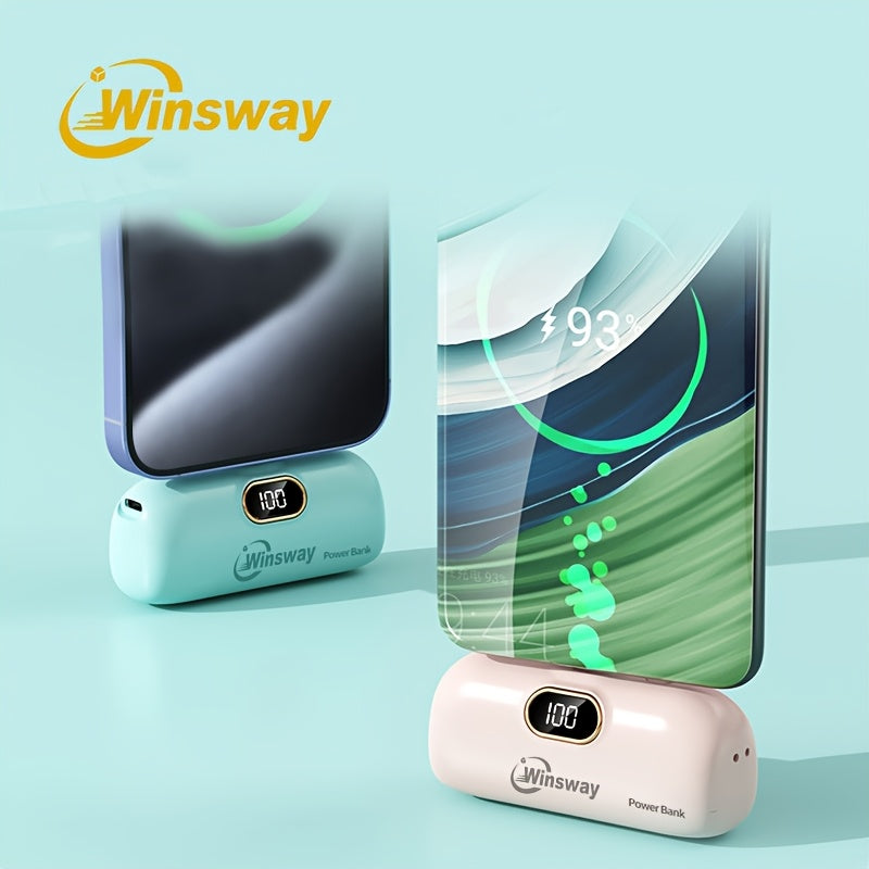 威斯威 5000mAh 便攜式電源銀行 Type-C 膠囊無線快速充電緊湊型便攜式金屬尾插升級堅固適用於手機 17/16/16 Plus/15 Pro/15 Pro Max/Pad Pro/Android 手機