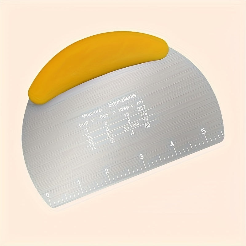 1PC Dough Scraper, Stainless Steel Cutter, Food Scraper, Pastry Dividing Tool, Bread and Bakery Cutting Board, Baking Kitchen Gadget