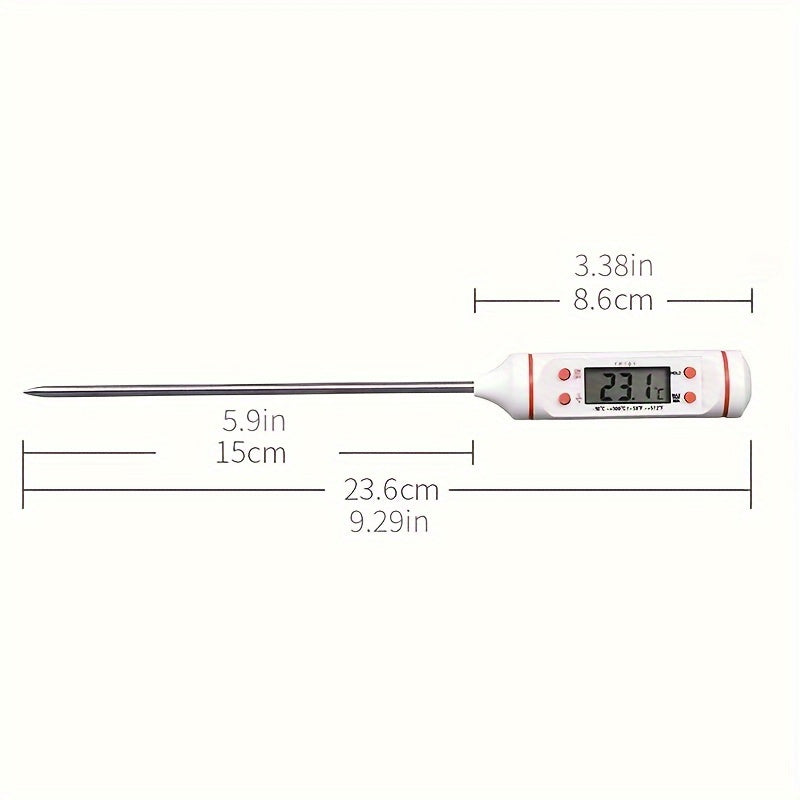 1 Piece Instant Read Meat Thermometer – Digital Thermometer for BBQ, Garden, Kitchen, Outdoor, Camping, Cooking, Grilling – For Heating Milk, Candy, Baking, and Other Kitchen Gadgets