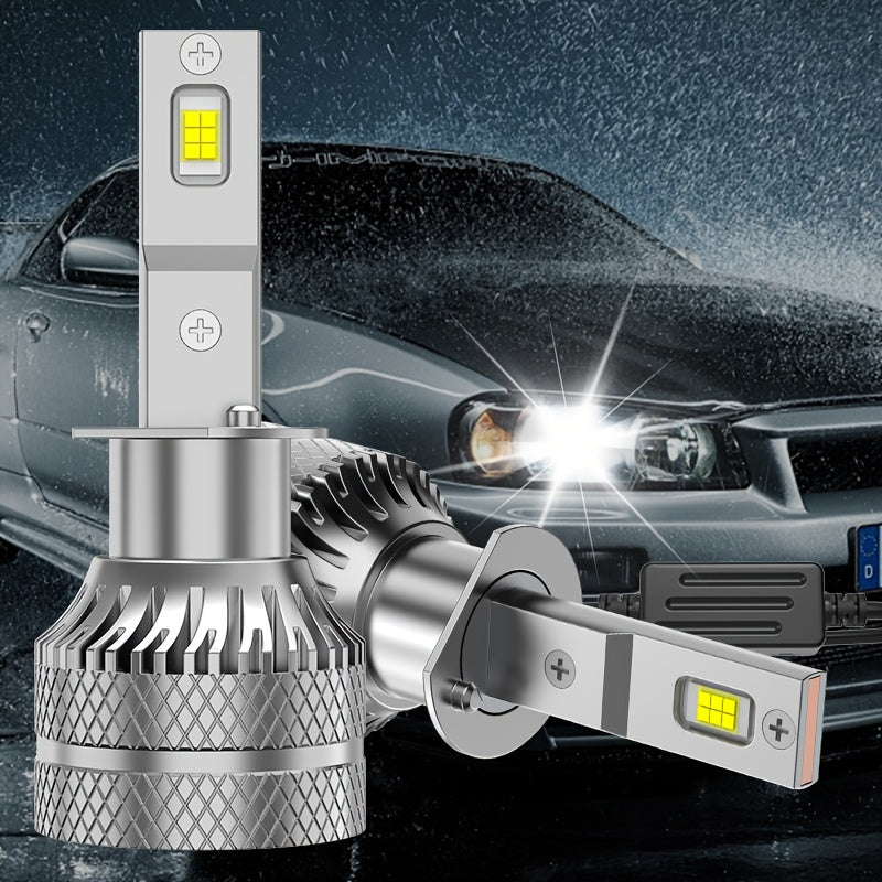 2-Pack H7 Car LED Headlights, Auto Parts, High/Low Beam Integrated, 30,000 Lumens, 360° Beam Angle, 500m Illumination Distance, CSP Chip, Universal 12V/24V, Compatible with H1, H4, H7, H11, HB3, 9005, HB4, 9006, HIR2, 9012-F135 Models