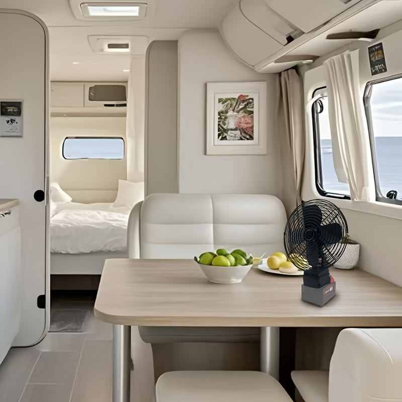 Portable RV Fan, Cordless Fan with Low Voltage Protection, Dual USB Ports (No Battery), Ideal for RV Kitchen Use